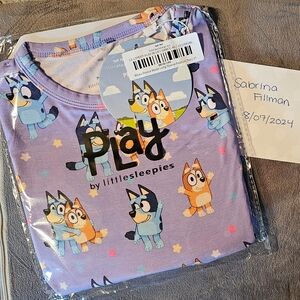 Little Sleepies Bluey & Bingo Long Sleeve Peplum Tee - 3T